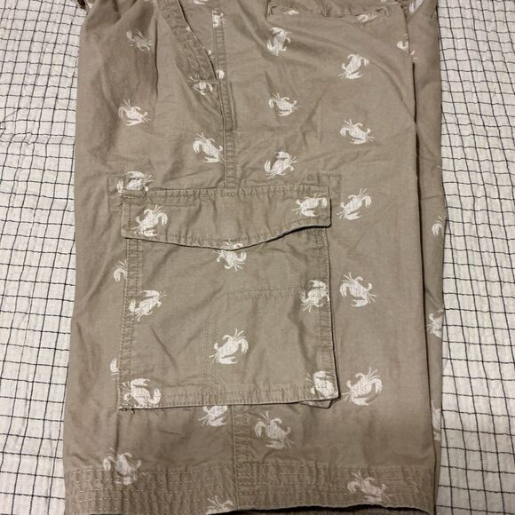 Lands End Boys 12H Cargo Shorts Khaki Crabs Nautical Summer Adjustable Waist EUC - Picture 10 of 15